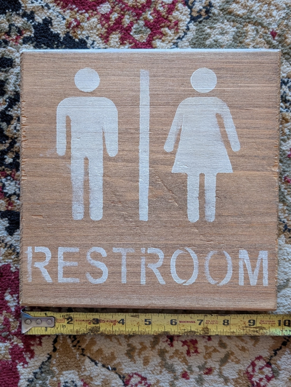 Rustic Restroom Sign - Home Bath Decor
